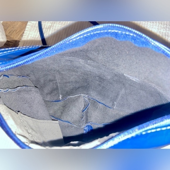 Women’s Isadora dark royal blue 100% genuine Leather‎ crossbody purse thin strap - Picture 6 of 14